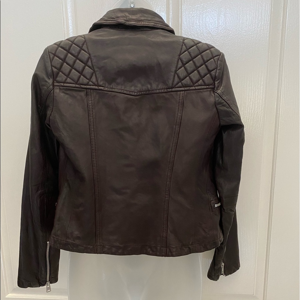 NEW wTag-ALLSAINTS Oxblood Red Leather Jacket 2 - Picture 4 of 4